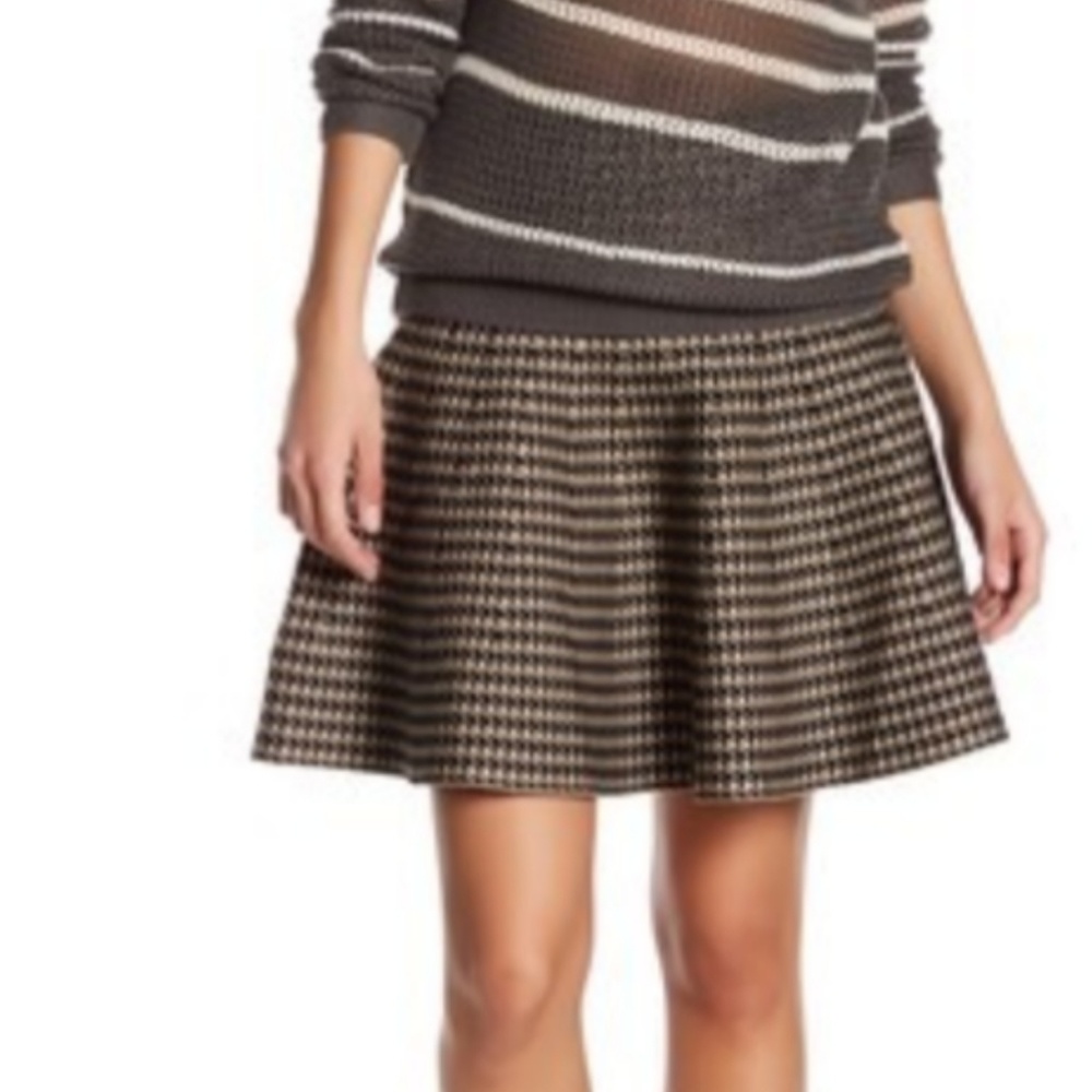 Vertigo Paris Houndstooth Fit and Flare Skirt